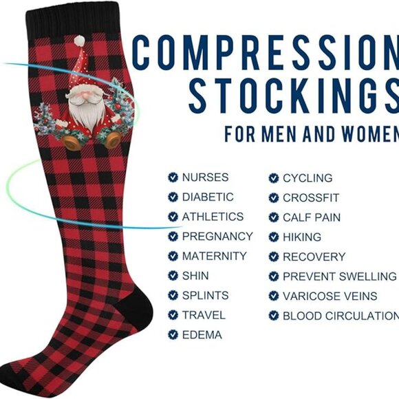 Christmas Gnomes Compression Socks - Picture 4 of 5